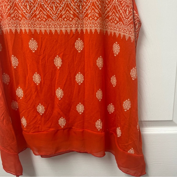 Ladies Orange Sleeveless Top BLEU with bling XL NWT - Picture 3 of 8